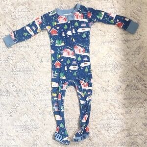 HonestBaby Organic Cotton Footed Holiday Christmas Pajamas Sleeper Size 18 month